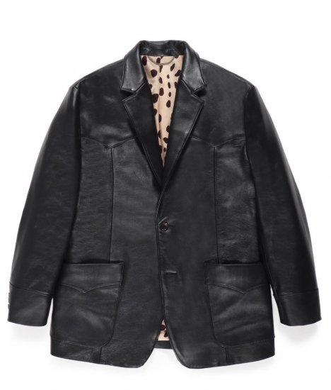 WACKO MARIA SHEEP SKIN LEATHER WESTERIN SINGLE BREASTED JACKET