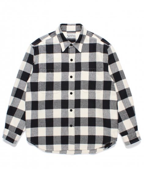 WACKO MARIA CHECK FLANNEL SHIRT / White