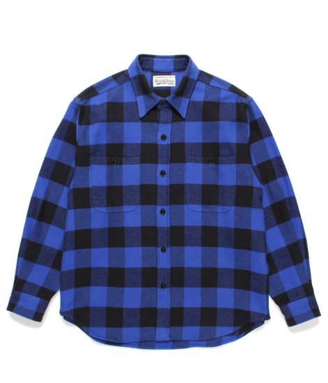 WACKO MARIA CHECK FLANNEL SHIRT / blue