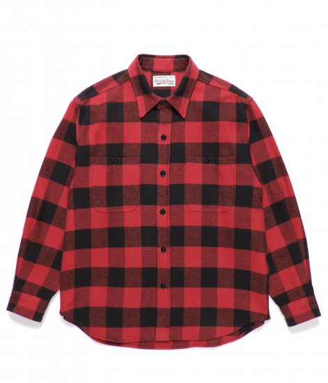 WACKO MARIA CHECK FLANNEL SHIRT / red