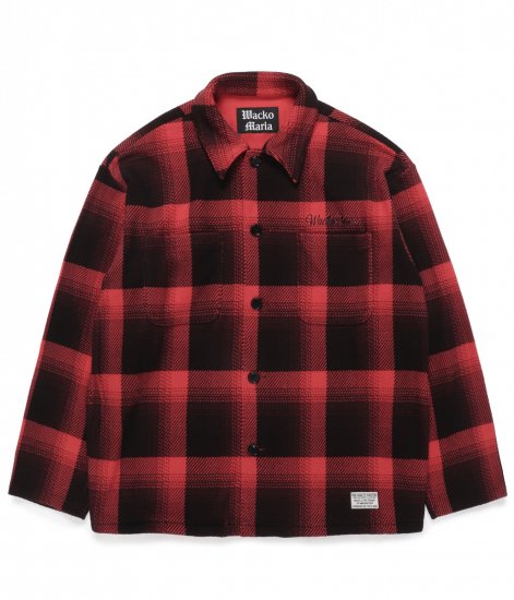 WACKO MARIA CHECK FLEECE SHIRT JACKET / Red