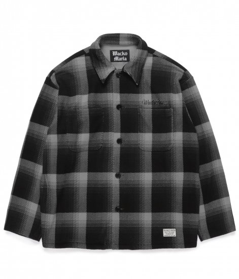 WACKO MARIA CHECK FLEECE SHIRT JACKET / Charcoal