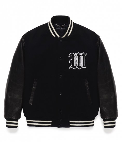 WACKO MARIA LEATHER VARSITY JACKET