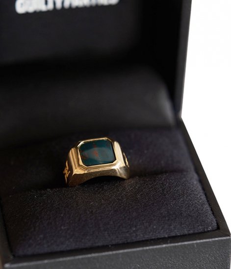 WACKOMARIA  SIGNET RING / GOLD / Blood stone