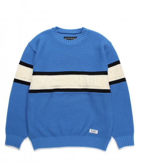 WACKO MARIA LOGO JACQUARD KNIT / Blue 