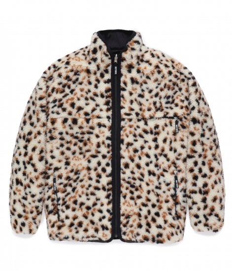 WACKO MARIA REVERSIBLE LEOPARD BOA FLEECE JACKET / White