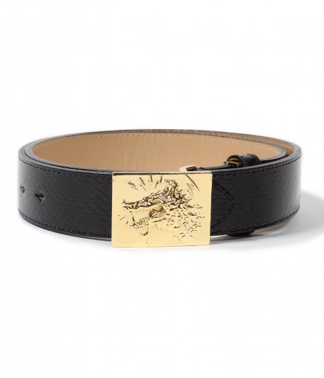 WACKO MARIA / WOLFS HEAD / PYTHON LEATHER BELT / Gold