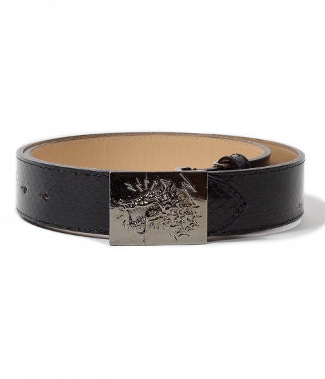 WACKO MARIA / WOLFS HEAD / PYTHON LEATHER BELT / Black