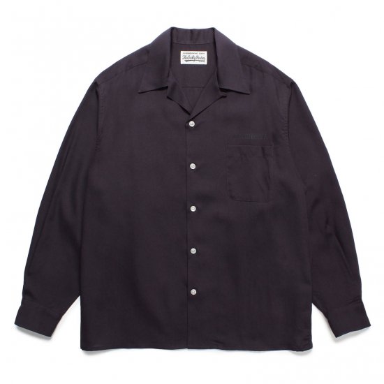 WACKO MARIA 50'S OPEN COLLAR SHIRT (Type-2) / D-Purple