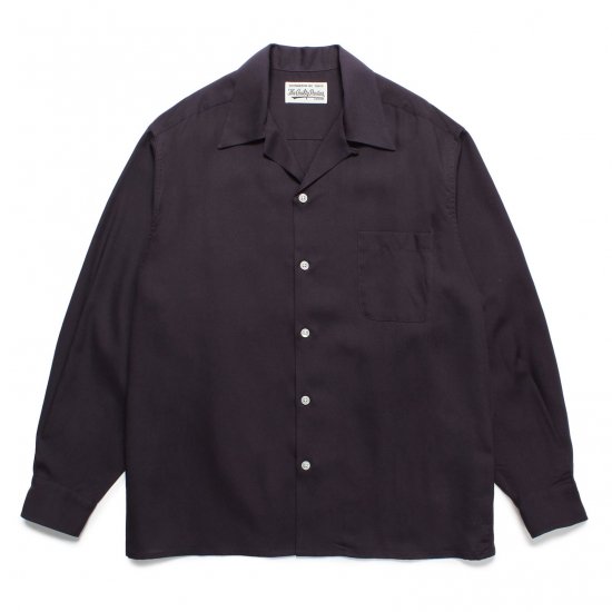 WACKO MARIA 50'S OPEN COLLAR SHIRT (Type-1) / D-Purple