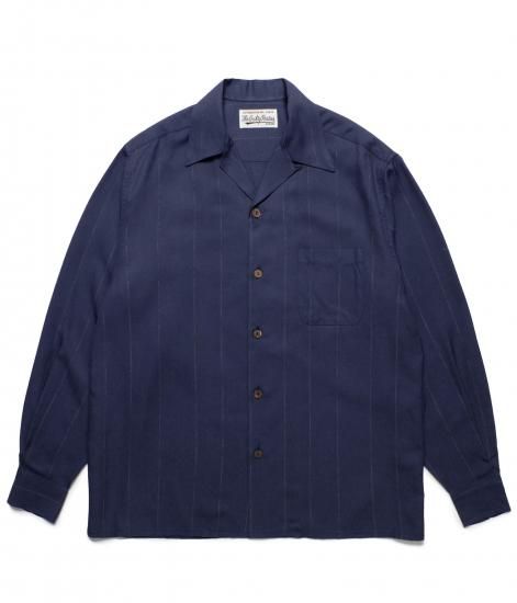 WACKO MARIA KASURI OPEN COLLAR SHIRT L/S