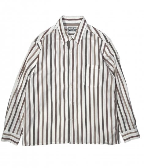 WACKO MARIA STRIPED REGULAR COLLAR SHIRT L/S