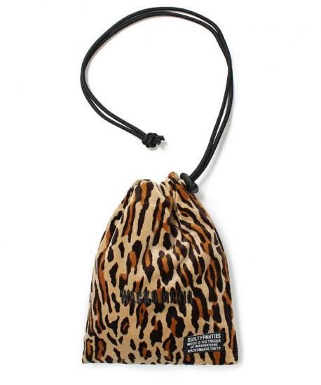 WACKO MARIA LEOPARD VELOUR DRAWSTRING BAG (TYPE-1)