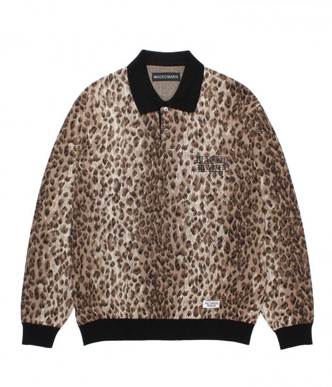 トップス Wackomaria LEOPARD KNIT JACQUARD POLO トップス Wackomaria LEOPARD KNIT JACQUARD POLO トップス