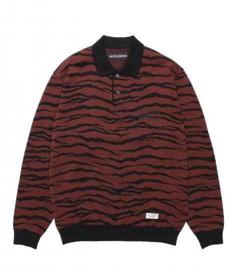 WACKO MARIA TIGER JACQUARD KNIT POLO SHIRT