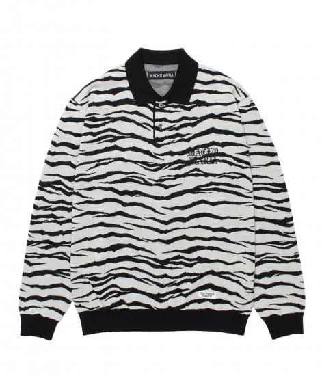 WACKO MARIA TIGER JACQUARD KNIT POLO SHIRT