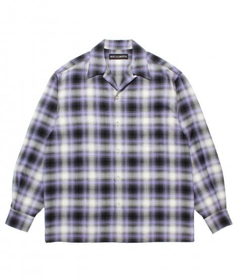WACKO MARIA OMBRE CHECK OPEN COLLAR SHIRT L/S ( TYPE-1 )