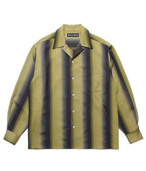 WACKO MARIA OMBRE STRIPE OPEN COLLAR SHIRT