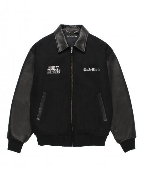 WACKO MARIA LEATHER VARSITY JACKET