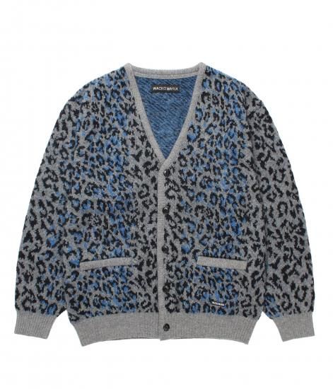 WACKO MARIA LEOPARD MOHAIR JACQUARD KNIT CARDIGAN
