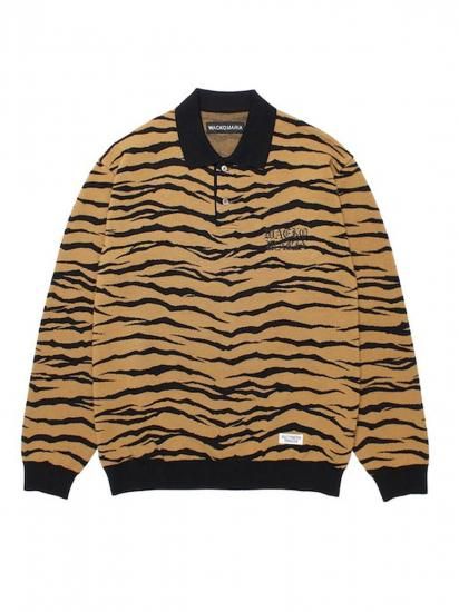 WACKO MARIA TIGER JACQUARD KNIT POLO SHIRT