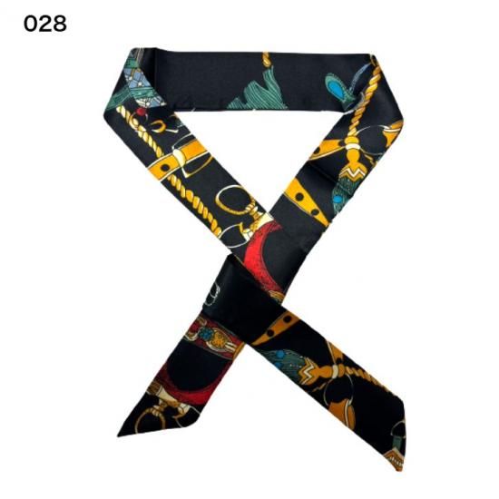 M&SK 選べる33種類！シルク調スリムバッグスカーフ（100cm×4cm
