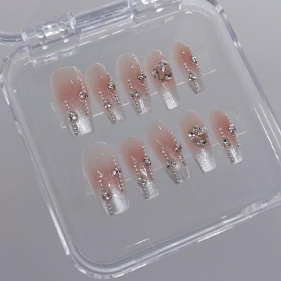 mmkネイルチップ M&SK ダイヤモンドシェイングネイルチップ｜手作りキラキラ花嫁