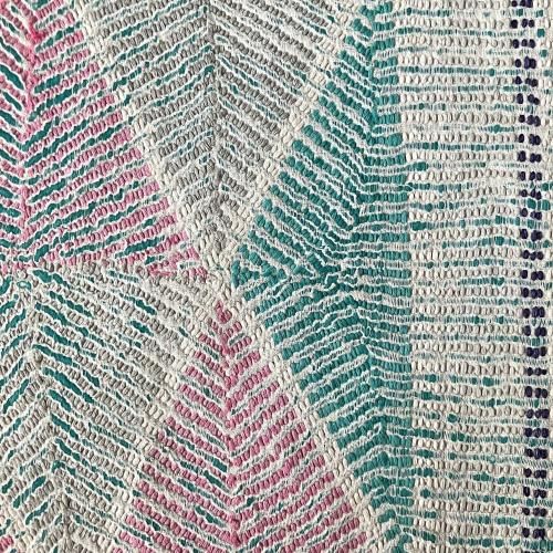 Vintage Lohori Kantha Quilt《 Pink × Green 》 - p.143