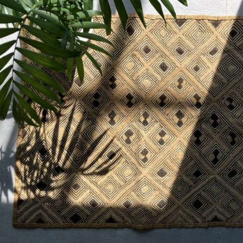 クバ布 Vintage Homage Bandana - Kuba : col.Beige (made in Japan