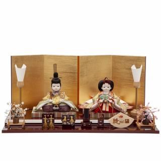 雛飾り 雛人形】京十一番 平安 雲鶴文様(紺) 親王飾り〈小出松寿作