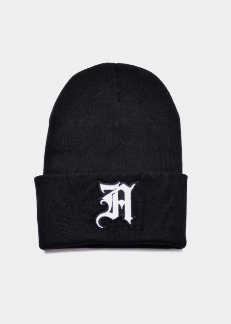 <img class='new_mark_img1' src='https://img.shop-pro.jp/img/new/icons15.gif' style='border:none;display:inline;margin:0px;padding:0px;width:auto;' />APPLEBUM"A" KNIT CAP BLACK