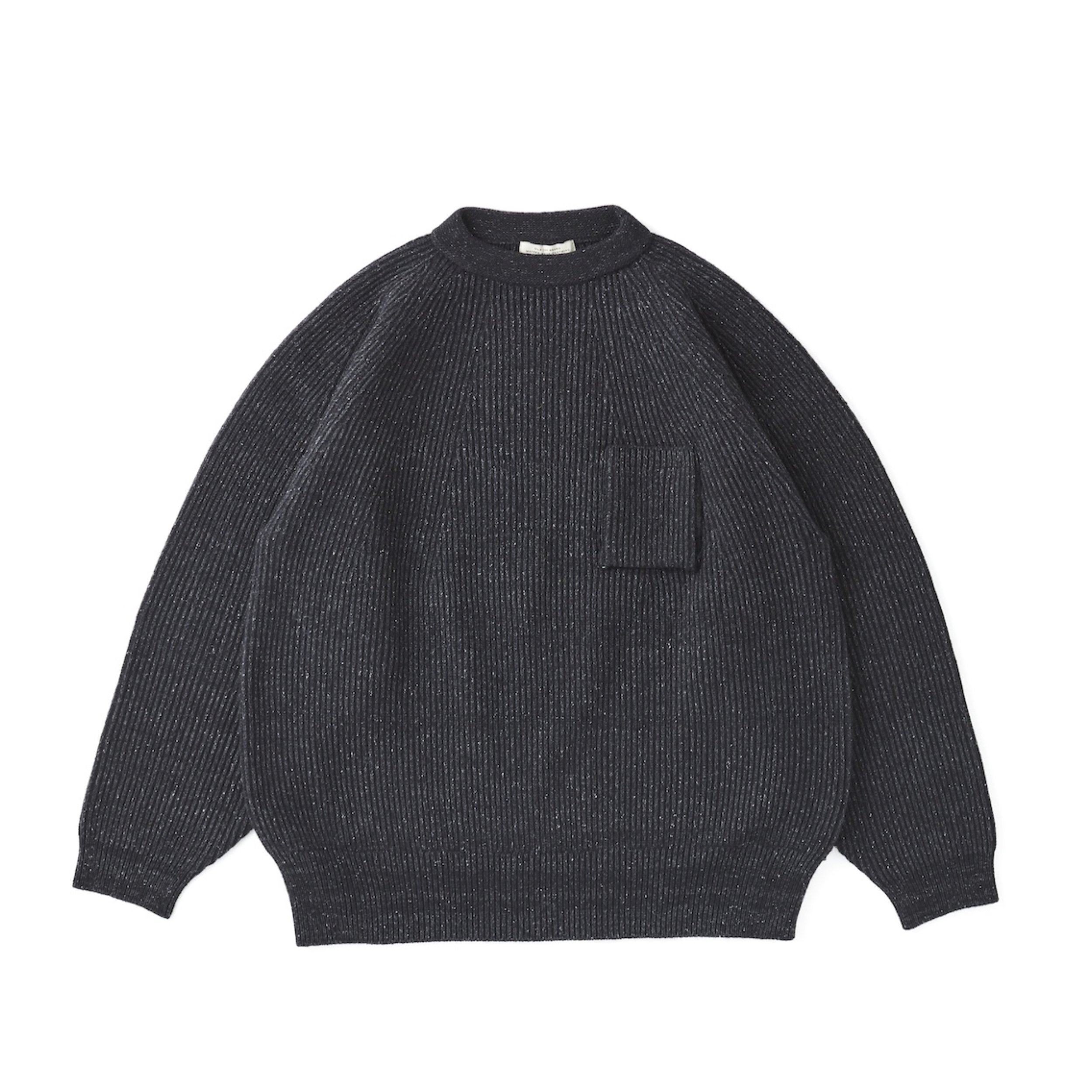 SILK NEP WOOL MOCK-NECK SWEATER