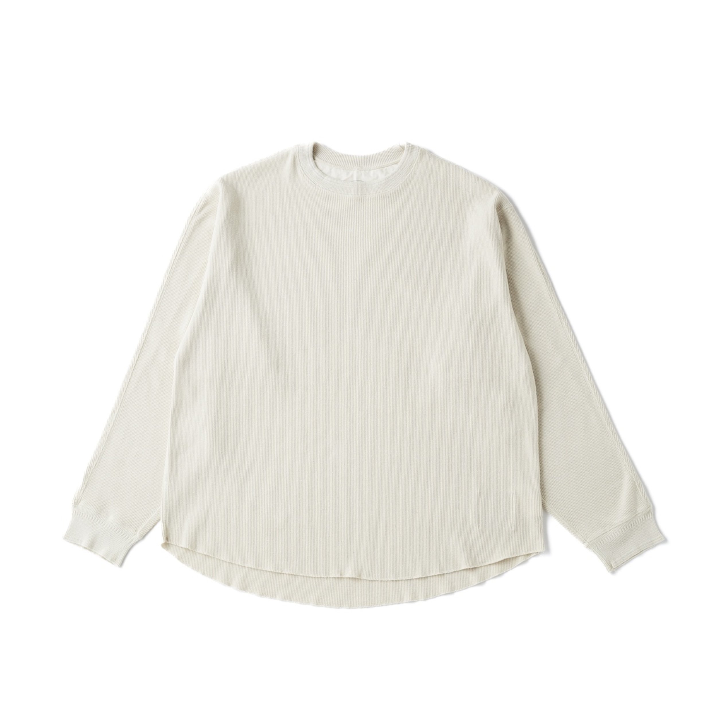 CREW-NECK SILK NEP RIBED TOPS