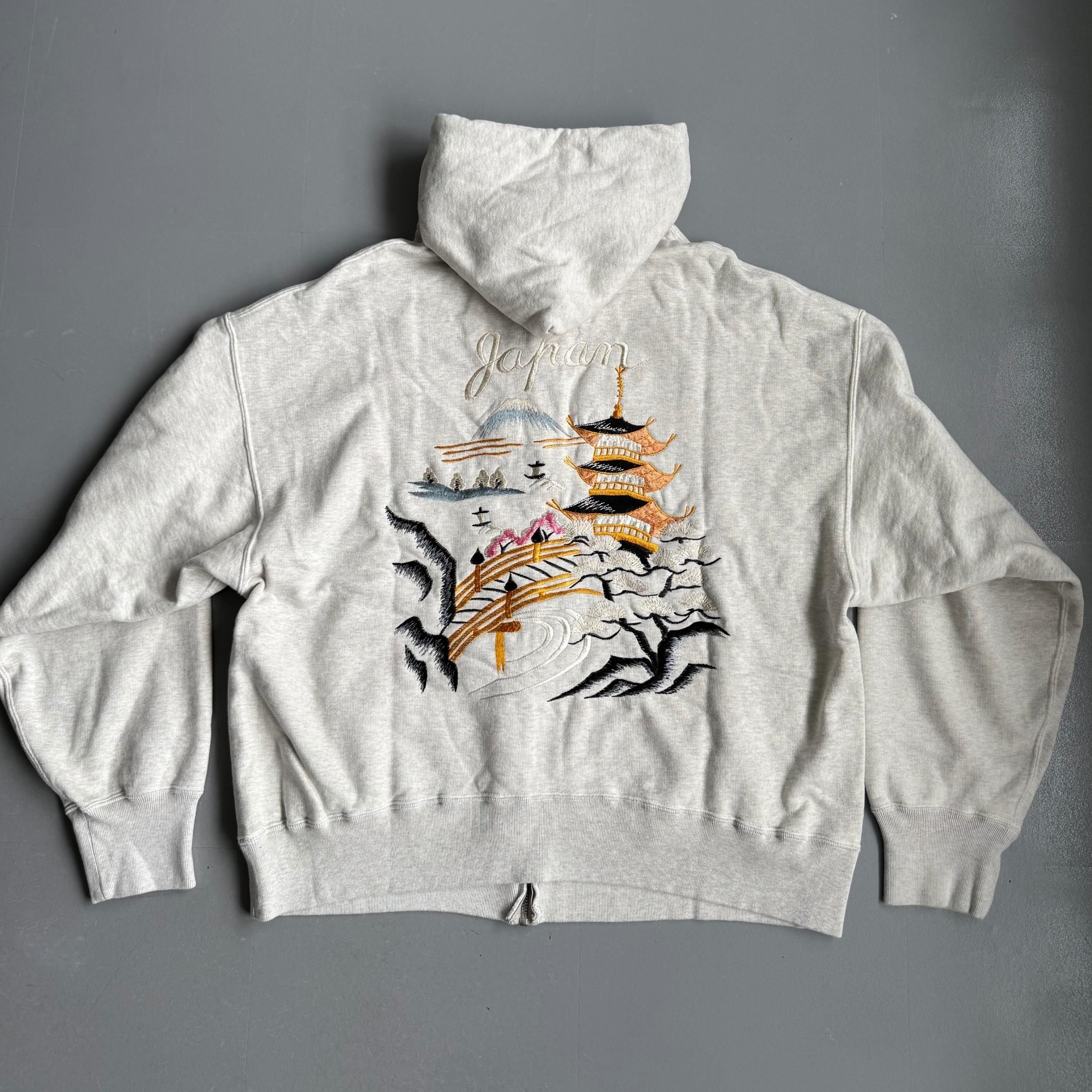 【早い者勝ち】BOWWOW SKETCH スカジャン BOW WOW] SUKAJAN EMB ZIP HOODIE AGED - ALL KEYED UP