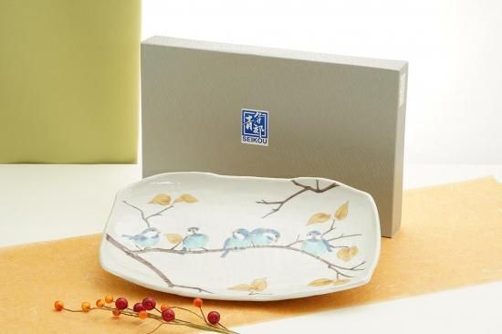 九谷焼　10.7号盛皿　山雀