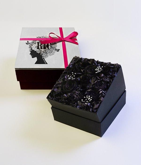 フラワーBOX【ブラック】 | プリザーブドフラワー - Ricflower