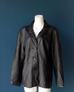 genuine leather tailored jacket