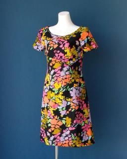 70's euro flower-colored one piece