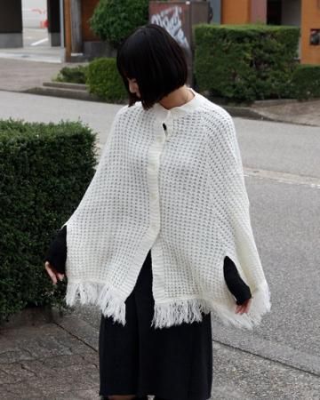 USA fringe knit poncho