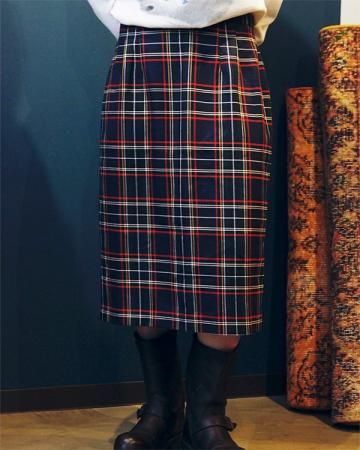 80's check skirt(made in USA)