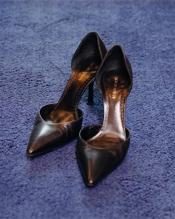 GIORGIO ARMANI leather heel pumps