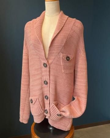 Shawl collar cotton cardigan