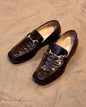 GUCCI horsebit leather loafer (Dark Brown)