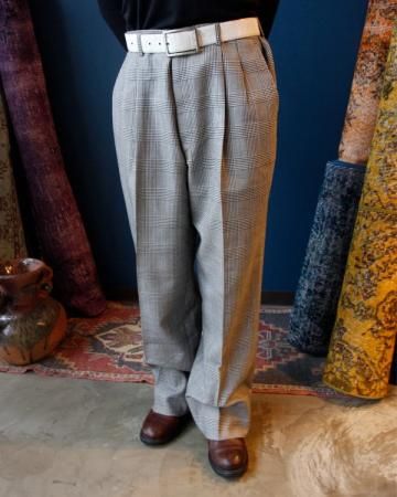 Glencheck slacks pants(black/white)