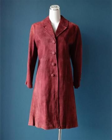 Wine red suede coat