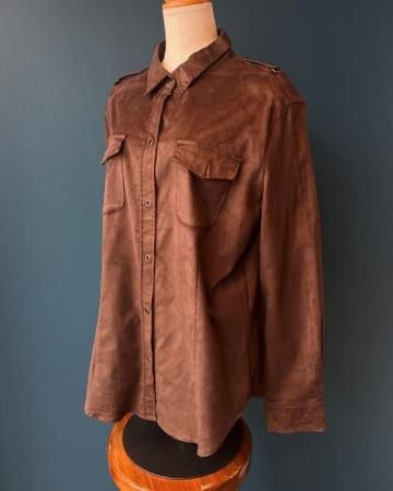 Faux suede work shirt