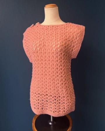 90's low gauge knit vest(made in USA)