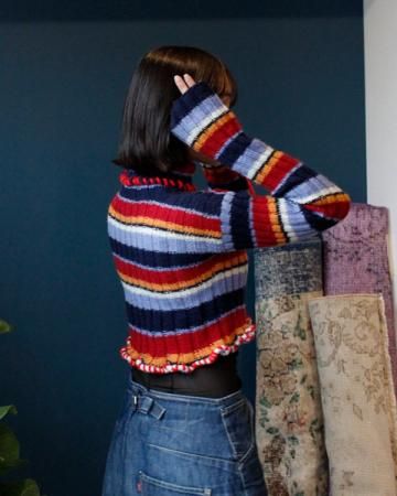 SeEPs remake / embroidery cropped knit