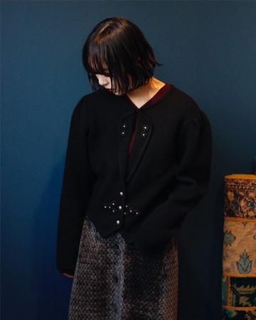 Puff sleeve beads cardiganMade in Austria