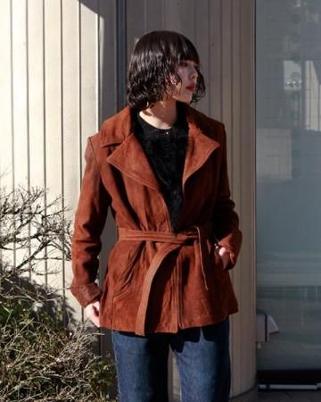 70's suede leather jacket(made in USA)
